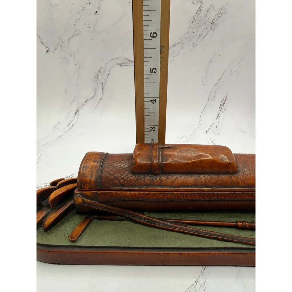 Vintage Golf Bag Trinket Box Desk Accessory Enesco Resin Brown